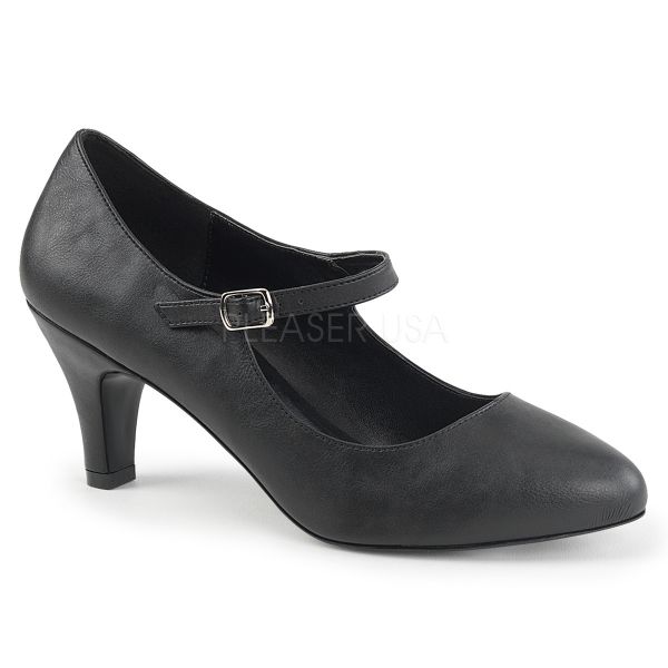 D´Orsay Mary Jane Pumps schwarz PU mit Blockabsatz DIVINE-440